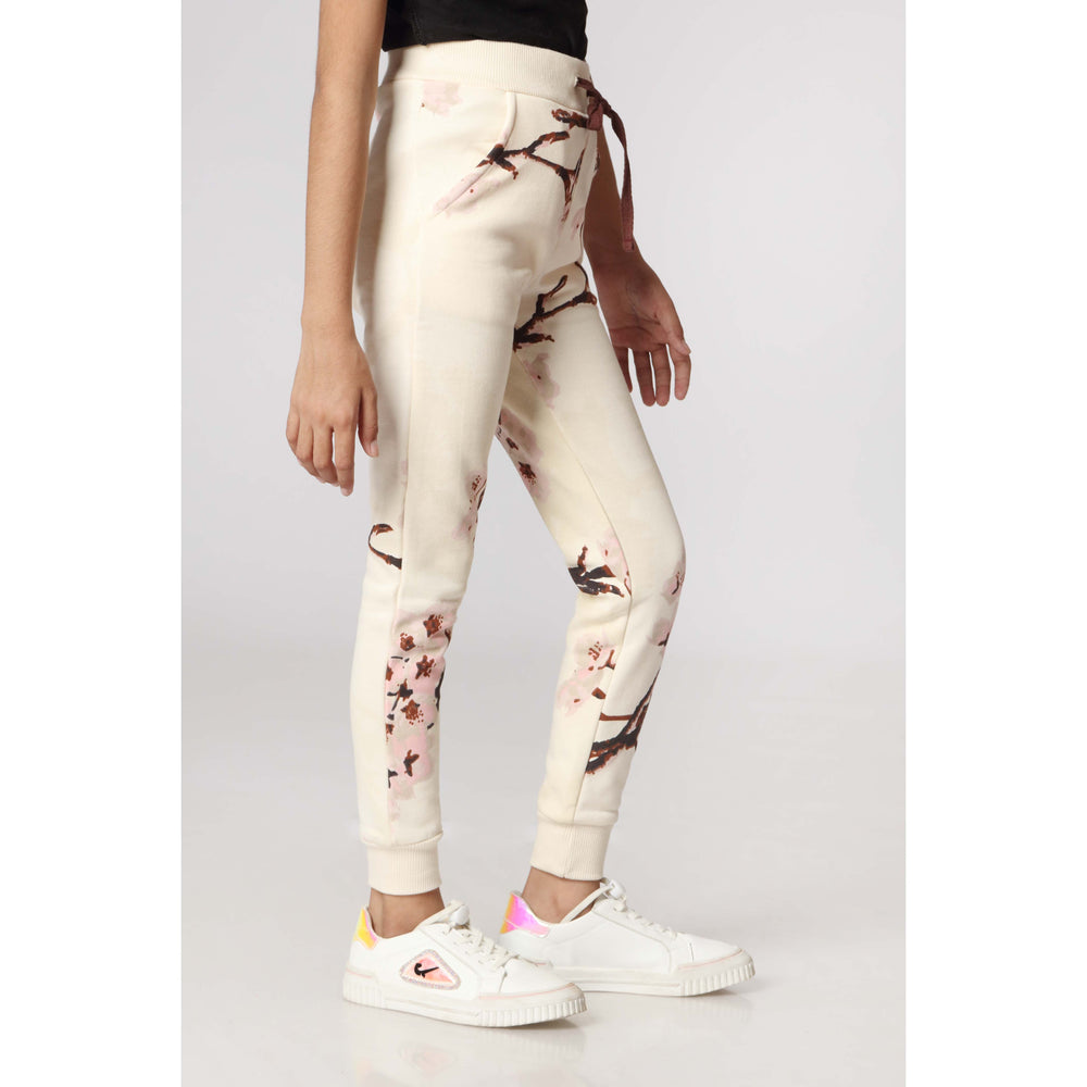 Girls Cream Fleece Trousers PW2859