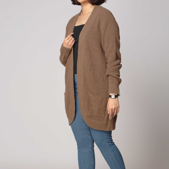 Brown Long Cardigan PW2913