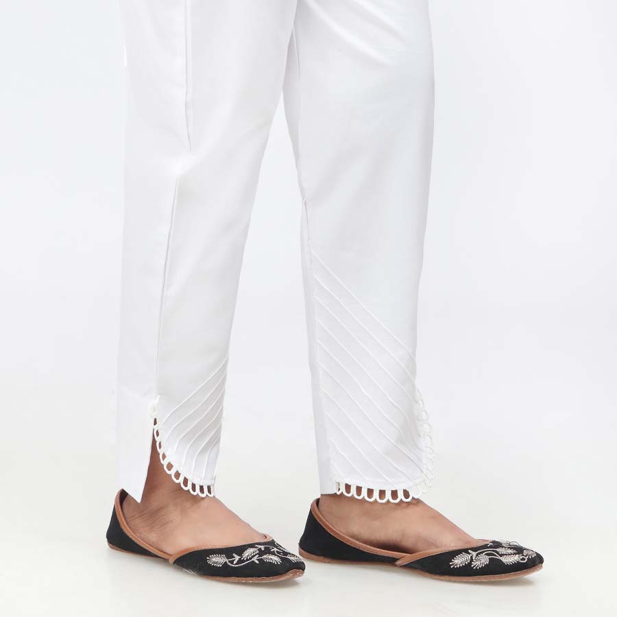 White Laced Cambric Slim Fit Trouser PW3609