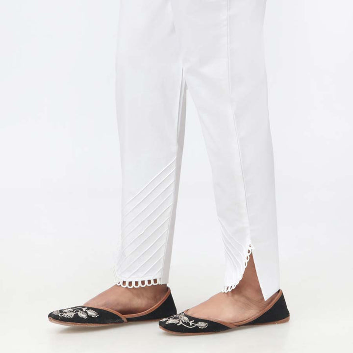 White Laced Cambric Slim Fit Trouser PW3609