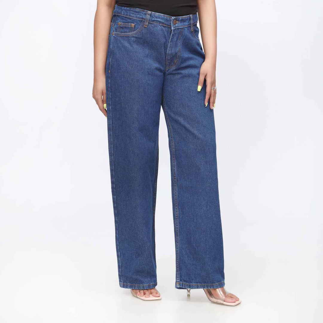 Blue Flapper Fit Denim Pant PW3616