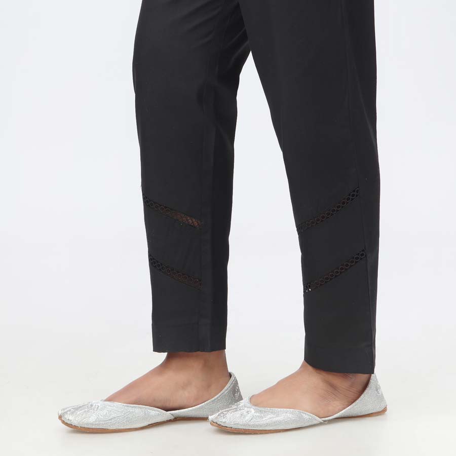 Black Laced Cambric Slim Fit Trouser PW3654