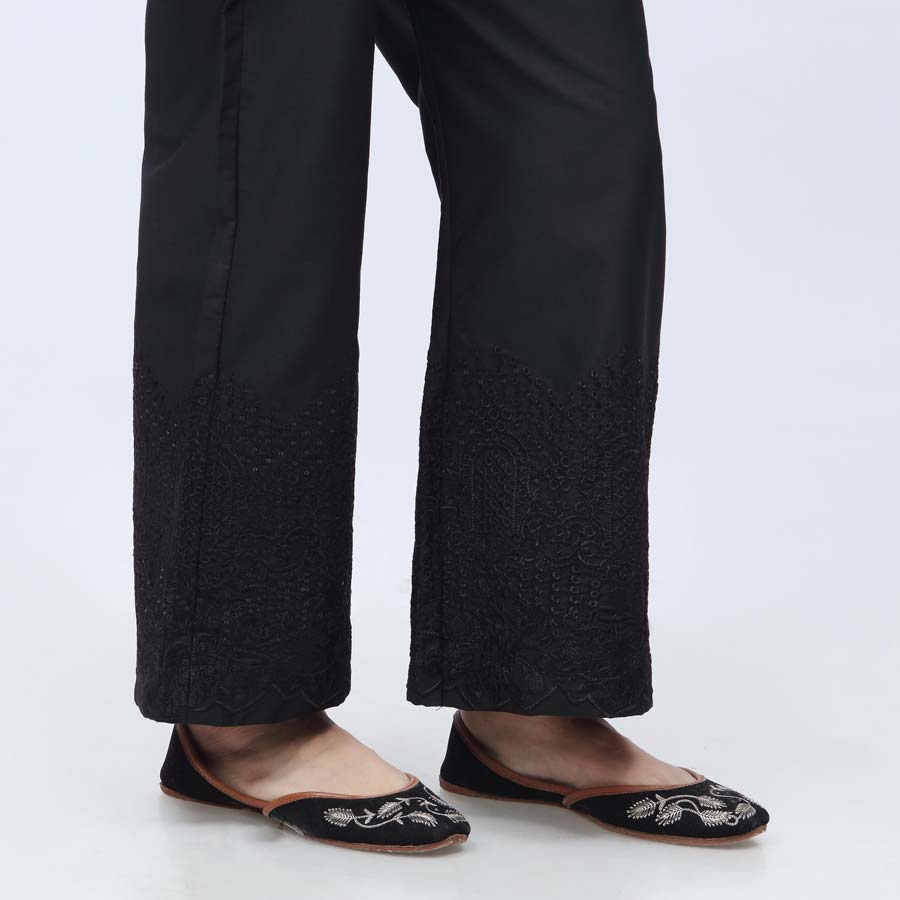 Black Embroidered Cambric Trouser PW3661