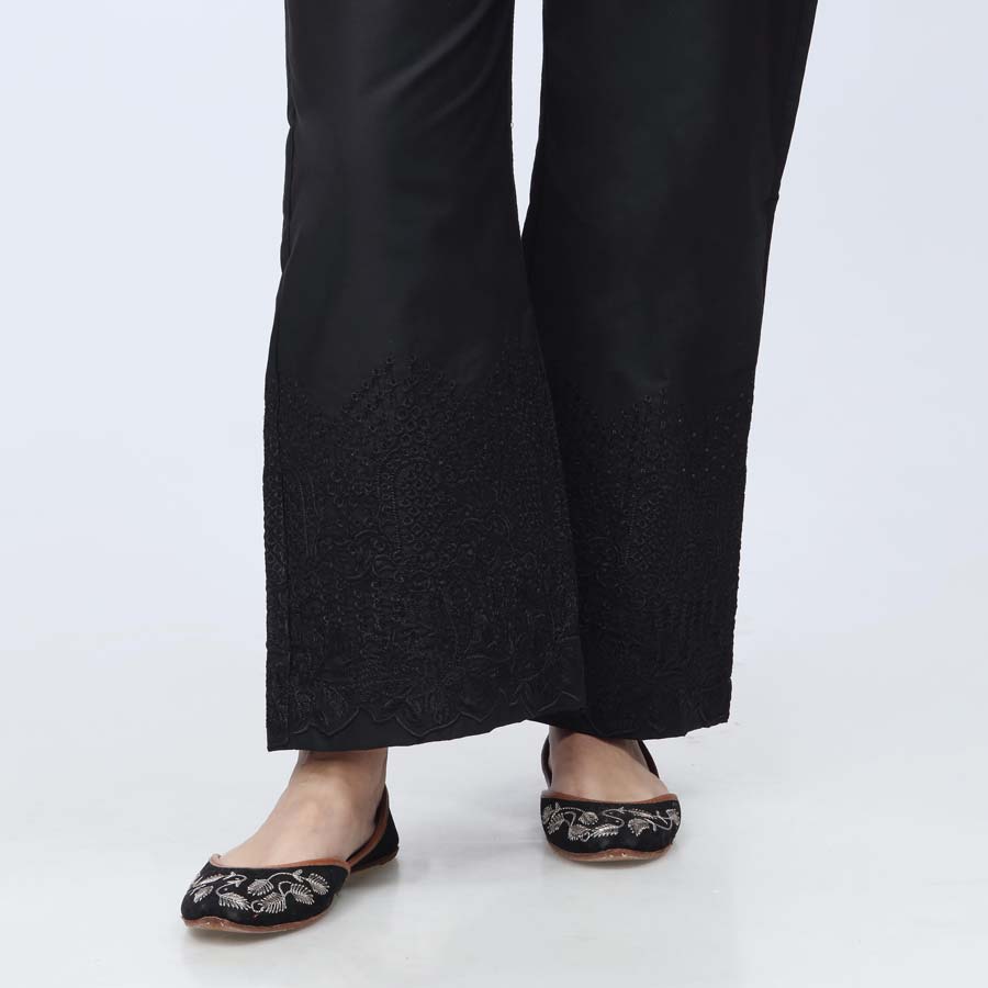 Black Embroidered Cambric Trouser PW3661