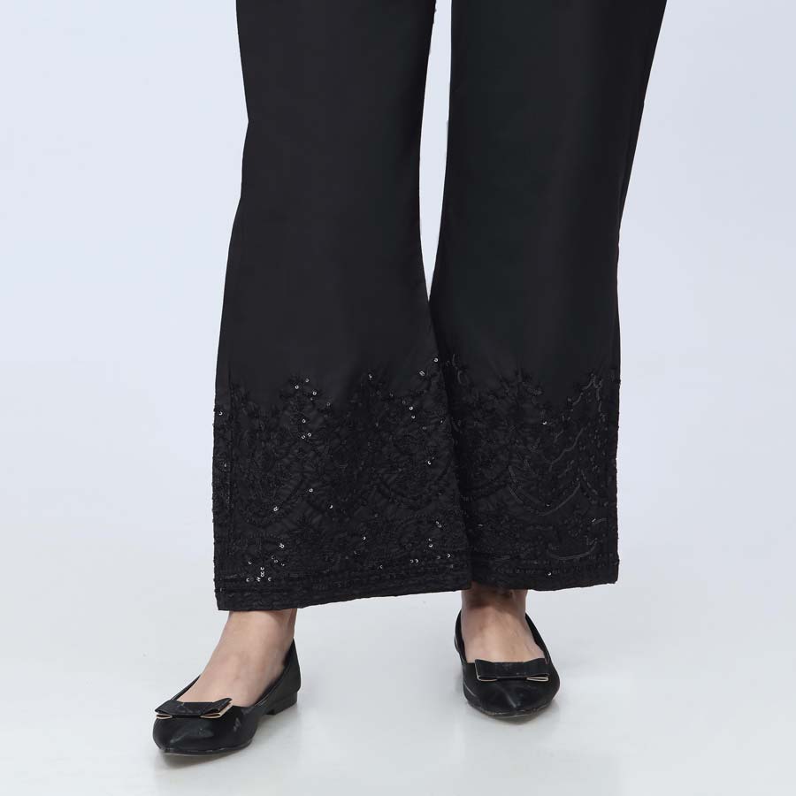 Black Embroidered Cambric Trouser PW3665