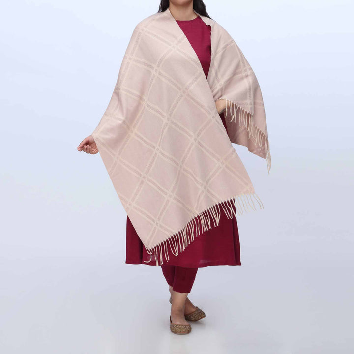 Pink Winter Jacquard Stole PW3734